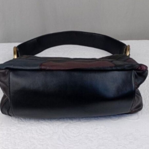 Great American Leather Works Purse Patchwork Hobo Bohemian Hippie 1970s Look New - Picture 9 of 10